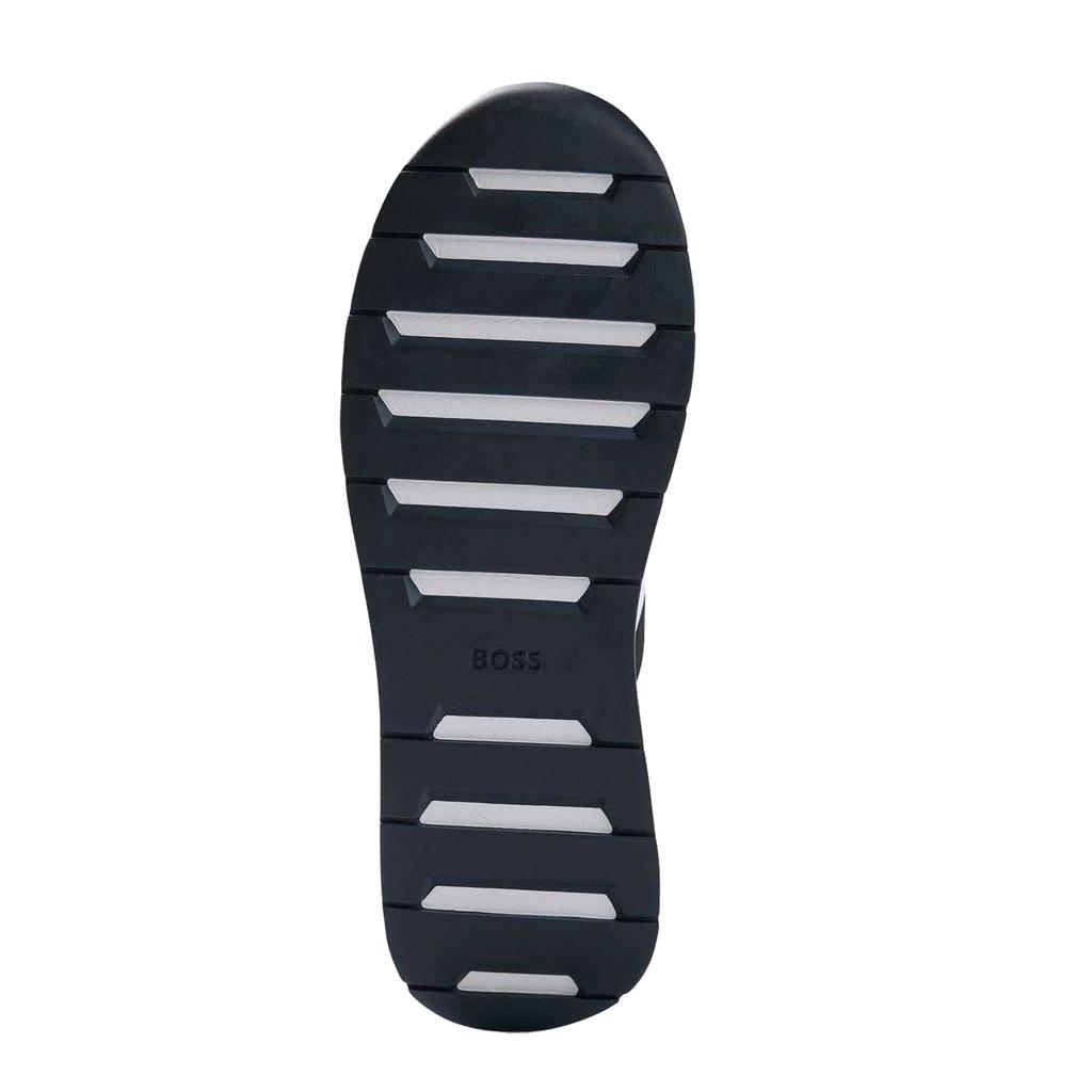 Boss Mens Titanium Leather Running Trainers