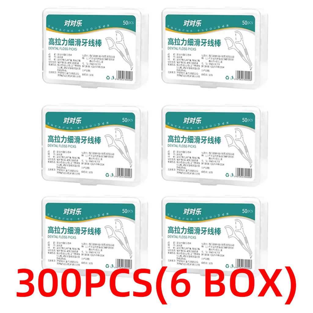 Disposable Plastic Toothpick Dental Floss, High Tensile And Smooth Dental Floss Stick, Portable Dental Floss Box, 50 Pack