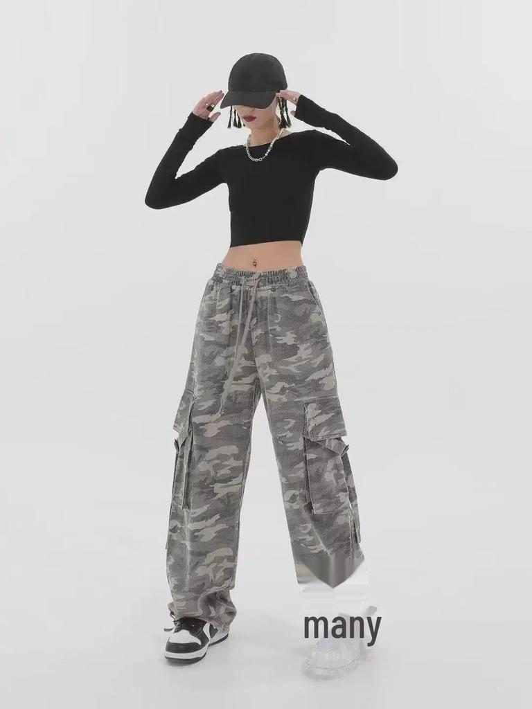 2025 High-Waist Camouflage Denim Freizeithose: Trendiger Unisex-Stil für den Alltag.