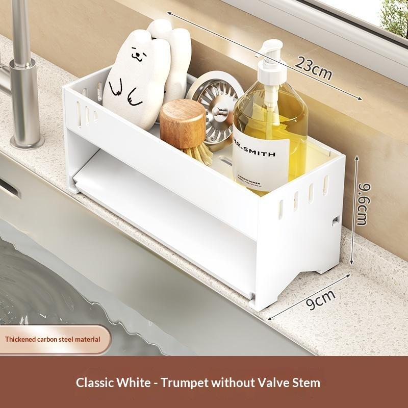 Kitchen Countertop Storage Rack Multi-Purpose Rag Drain Holder Stable Non-Slip Organizer for Dishcloth Sponge Storage