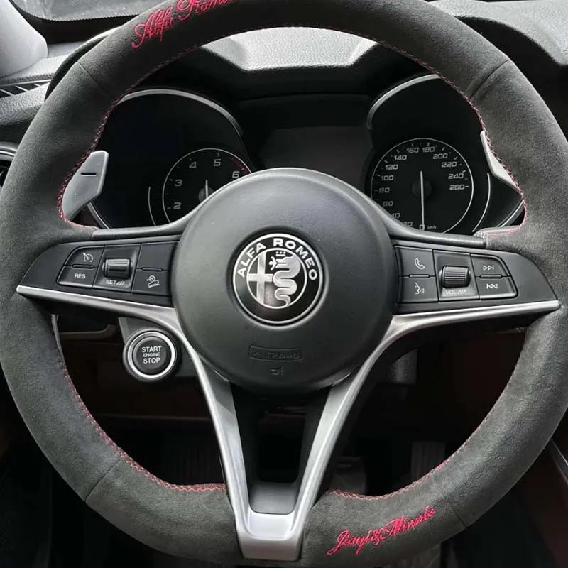 2026 Heißer Aufkleber Für Alfa Romeo Giulietta Mito Giulia Stelvio Brera 147 156 159 40mm Auto Lenkrad Emblem Aufkleber Zentral c