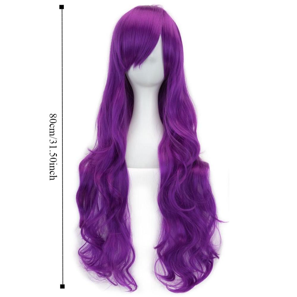Heat Resistance Long Curly Hair 80cm Women Wave Hairpiece Universal Anime Cosplay Wigs  Halloween