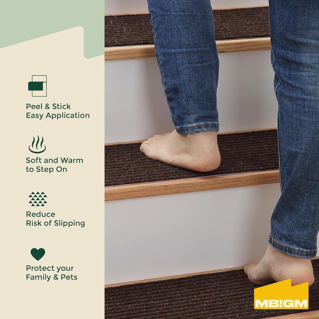 1pc 20x80cm Stair step mat, self-adhesive carpet, non slip mat for household use