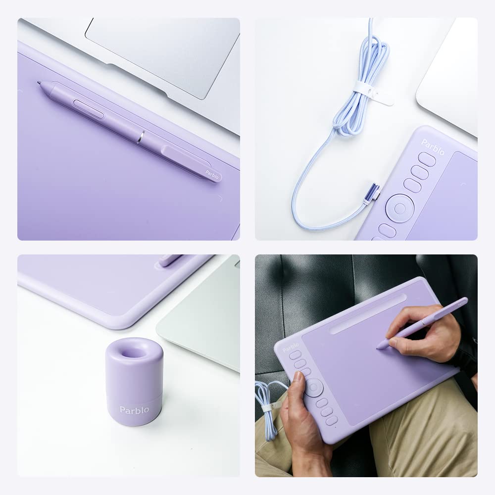 Parblo Intangbo Pen Tablet Compatible with Android Windows Mac Pen Tab 8192 Levels Pen Pressure Tilt Detection 7x4 Inch Drawing Area Pen Input Board
