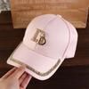 Baseball Hat Adjustable Peaked Cap Korean Style Sun Visor Bling Rhinestones Women Baseball Cap