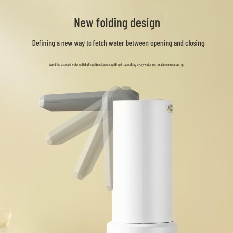 Wireless Folding Electric Water Pump: Automatic Dispenser for Bottled and Mineral Water, Dual-Use for Tabletop and Barrel, Manual Presser Included.