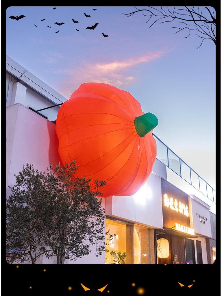 Large Halloween Pumpkin Lantern with Ghost and Spider Décor