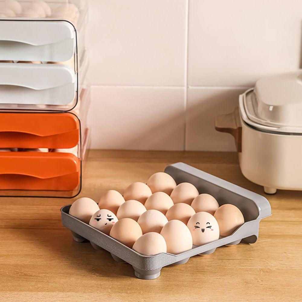 Sliding Drawer Egg Holder Transparent Fridge Egg Organizer Fresh Keeping Egg Container
