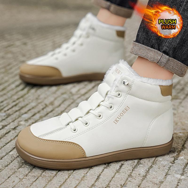 Mid Top Barefoot Shoes Mens  Athletic Wide Toe Ankle Boots Outdoor Non-Slip Snow Thermal Sneakers Footwear Man 39