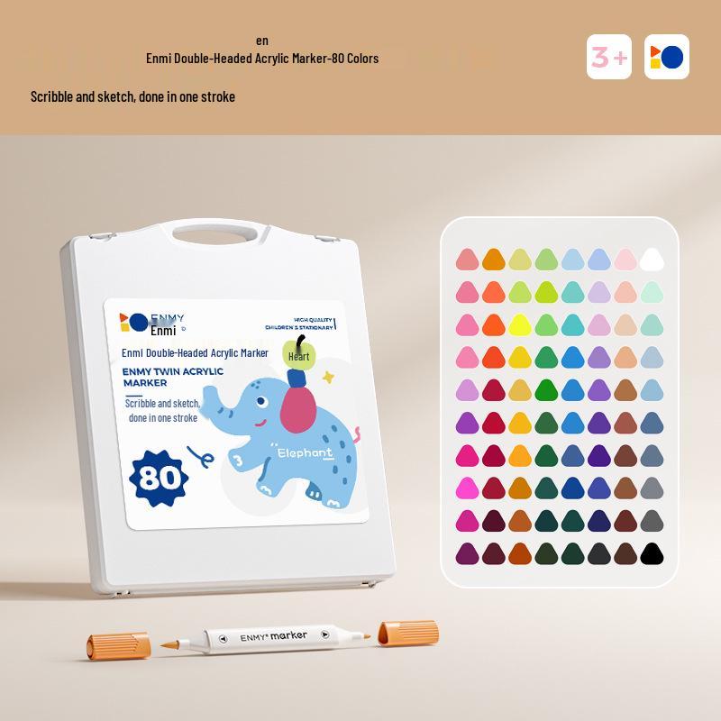 Enmi Double-Headed Washable Acrylic Marker for Students - Soft & Hard Tips