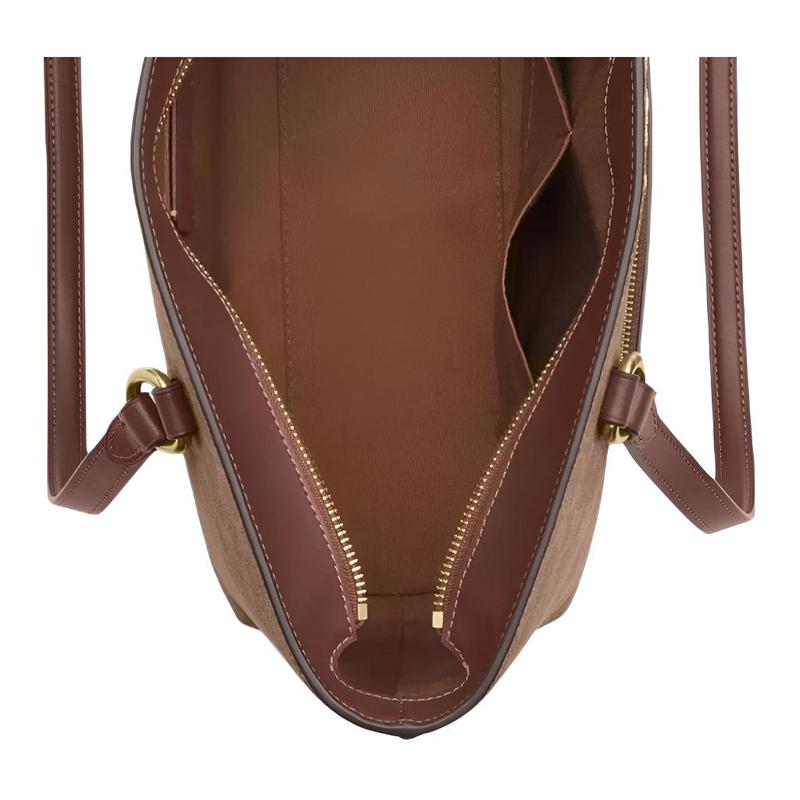 COACH Gallery 34 Printed Logo Coated Canvas Tote Bag Tote Bag Shopping Bag Shoulder Bag Large Size Unisex Couple Style Brown