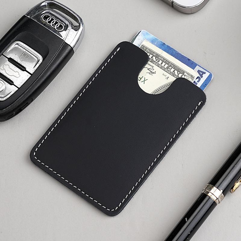 Men's and Women's Genuine Full Grain Leather Card Holder - Slim, Soft Protective Sleeve for Credit and Business Cards