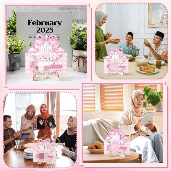 Wooden Countdown Calendar with Stand Number Sign Farmhouse Rustic Countdown Ornament Home Office Desktop Decoration