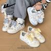 Sky Blue Cute Thick Baseplate Shoes Bow Straps Low Top Autumn Women's Shoes Comfortable Bear Student Shoes