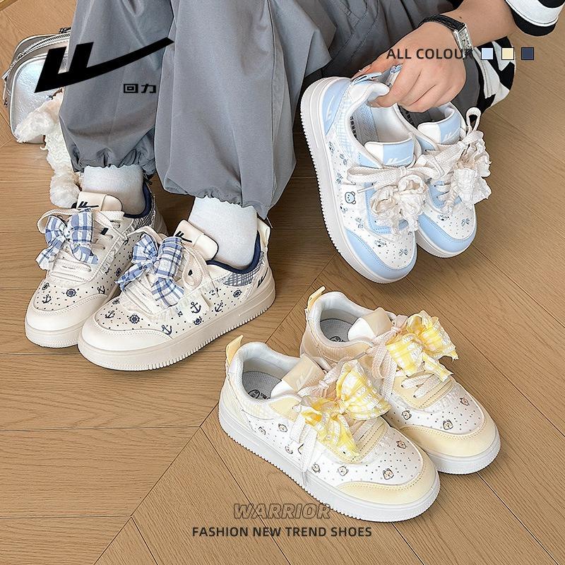 Sky Blue Cute Thick Baseplate Shoes Bow Straps Low Top Autumn Women's Shoes Comfortable Bear Student Shoes