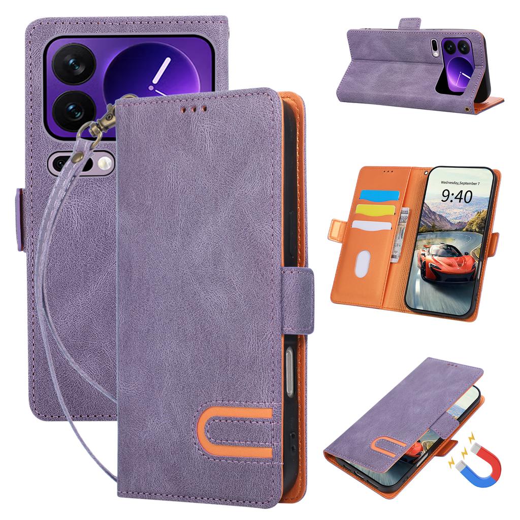 Wrist Strap PU Leather Wallet Card Slot Holder Stand Phone Case for Xiaomi 17 15 Ultra 17 Pro Max 17T 15T Pro Protection Cover