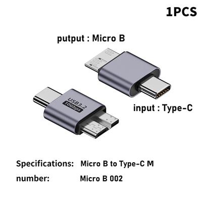 USB A/C auf Micro B 3.0 Adapter 10 Gbit/s Superschneller Datensynchronisationskonverter für Macbook Pro Samsung Typ C auf Micro B Adapter