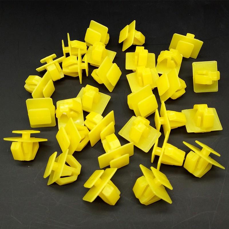 Fasteners Clips Yellow Bumper Fender Retainer Push Rivet Trim Set Kit Molding