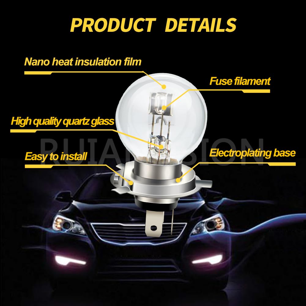 Ruiandsion H4 P43T Halogen Bulb 6V Headlight 45/40W 6 Volt
