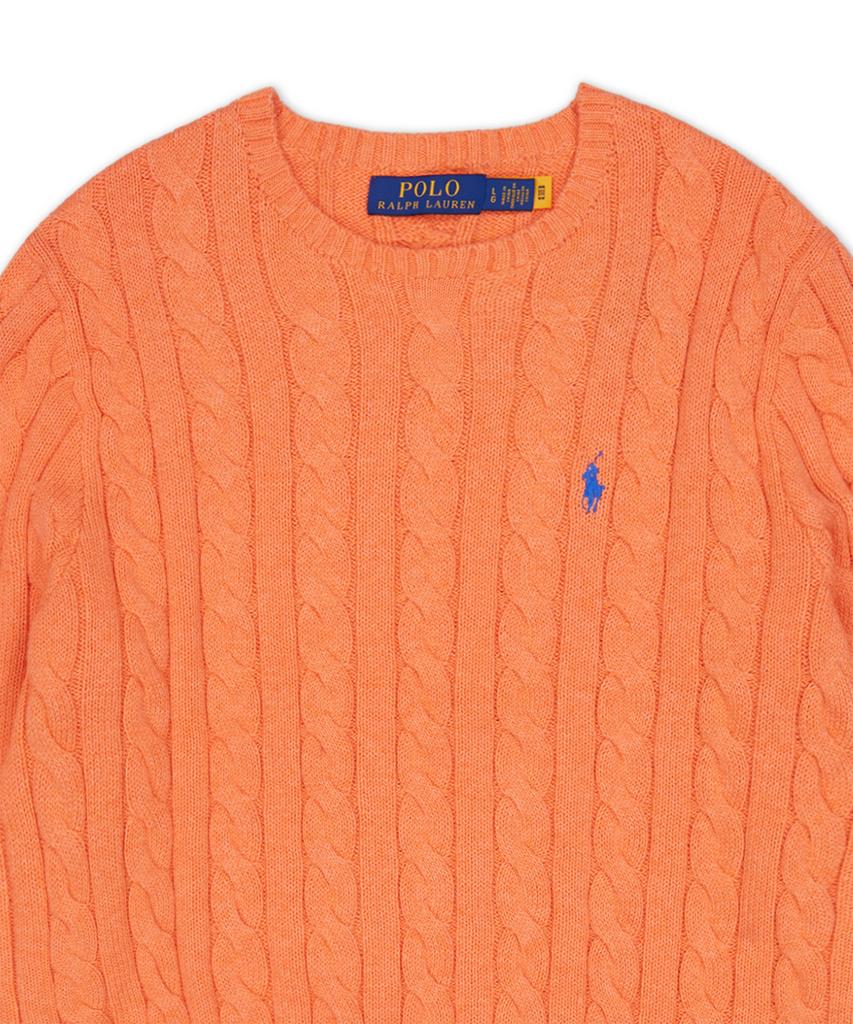 POLO RALPH LAUREN Cable Knit Cotton Sweater - Orange