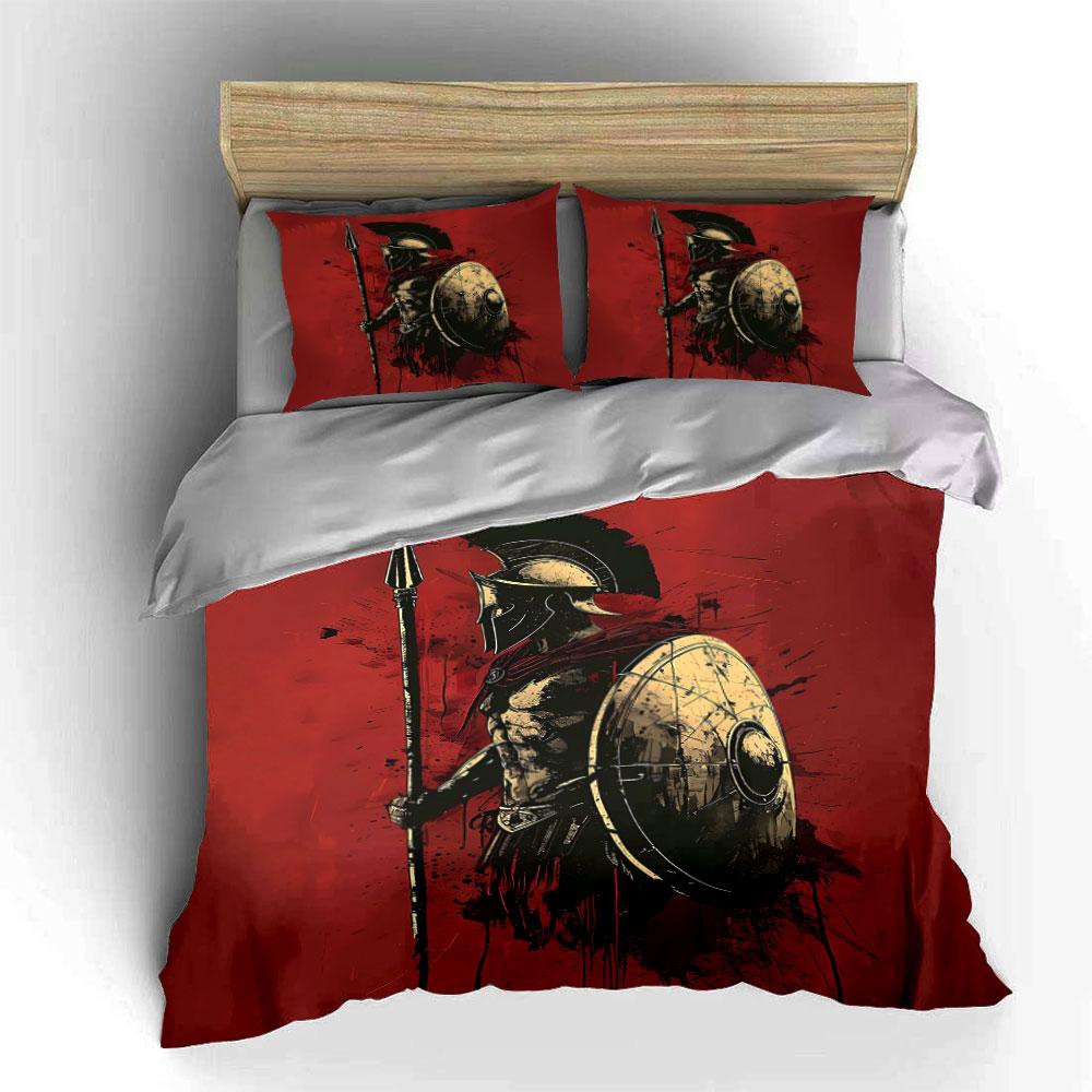 Ancient warrior with shield. Bedding sets Duvet cover sets Duvet covers Pillowcases(1 * Duvet Cover 2 * Pillowcases without duvet insert)