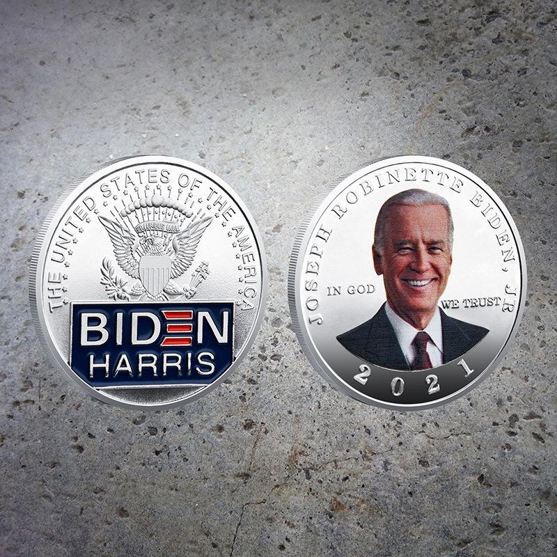 

Character Gold and Silver Coins, Commemorative Coin Medals, BIDEN Badges, Metal Company Gifts, 2021 срібний