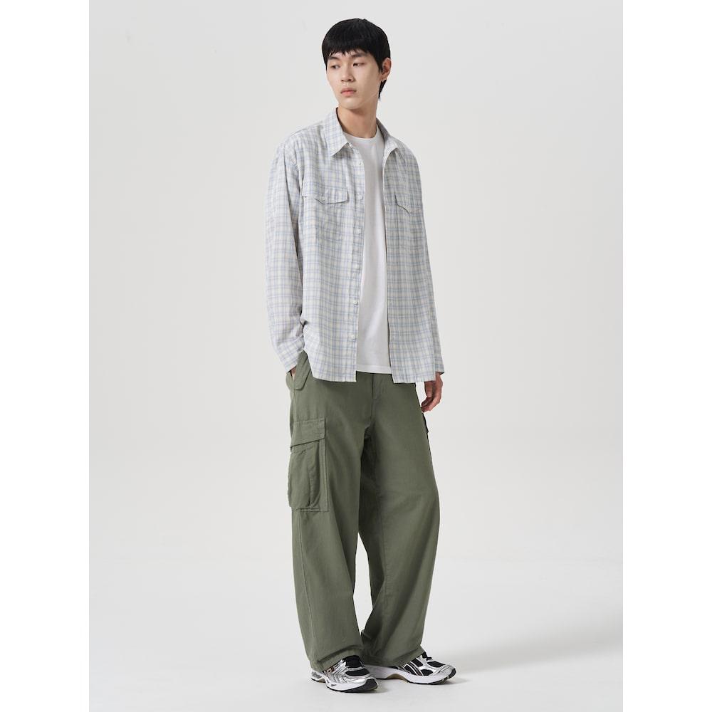 8seconds Project(Ww6) Soft Check Shirt Sky Blue (454864Hqbq)