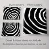 Spiral black-and-white. Bedding Duvet cover sets Duvet covers Pillowcases gifts (1 * Duvet Cover 2 * Pillowcases, without duvet insert)