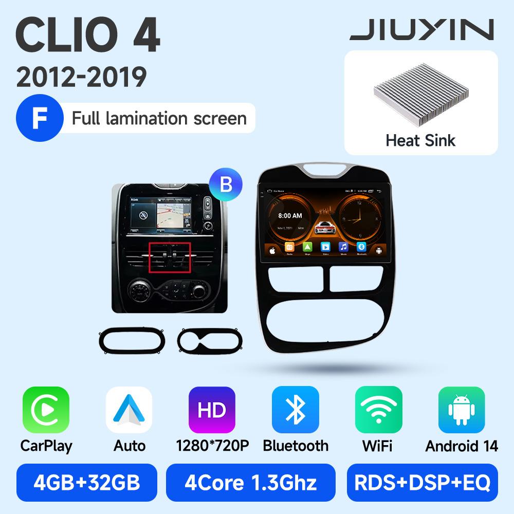 JIUYIN Android 15 Wireless CarPlay Auto Car Radio For Renault Clio 4 ZOE 2012-2019 Intelligent Systems DSP SWC RDS GPS FM BT
