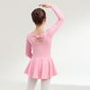 Abbigliamento Cotone Bambina Pratica Danza Ragazze Viola Manica Corta Costume Balletto Cinese