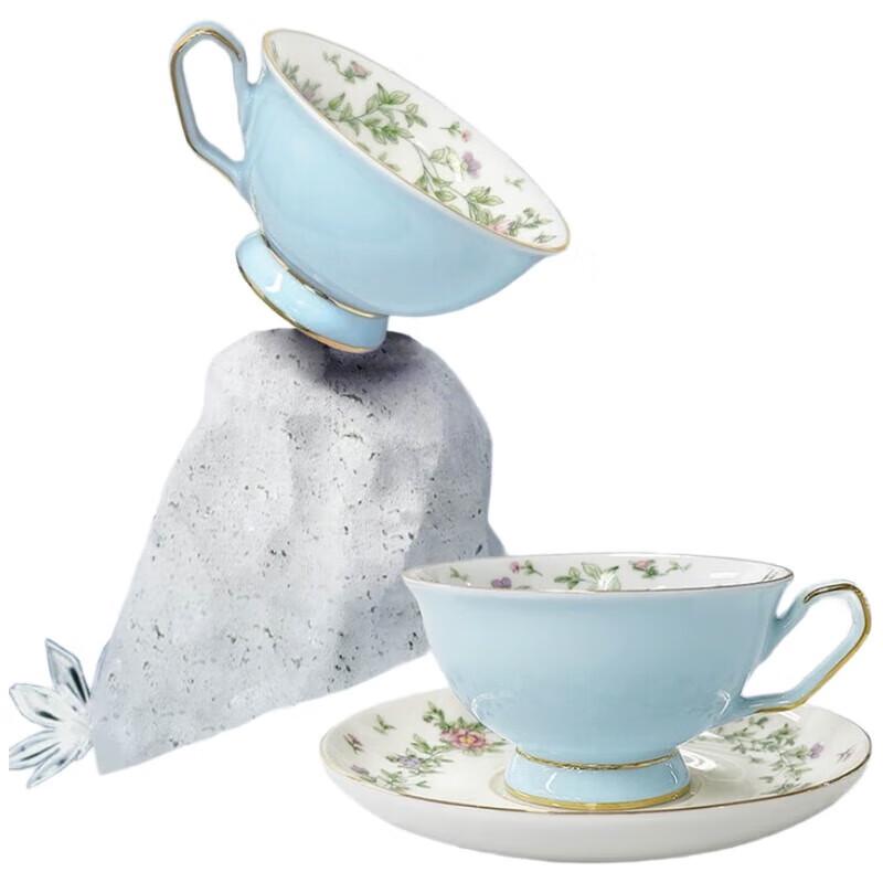 

Luolai Sweet Floral Blue Double Cup and Saucer Set