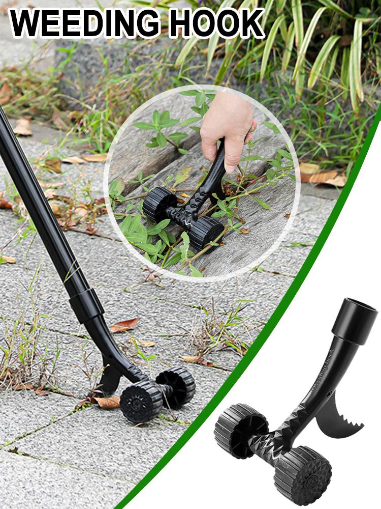 Rolling Weeder Head,Rolling Weed Remover With Stand-Up Root Extractor Clamp,Weeding Head Grass Remover Tool Attachment No Handle