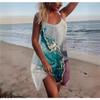 2025 New Women's Dress Print Sleeveless Suspenders Plus Size Loose Dress