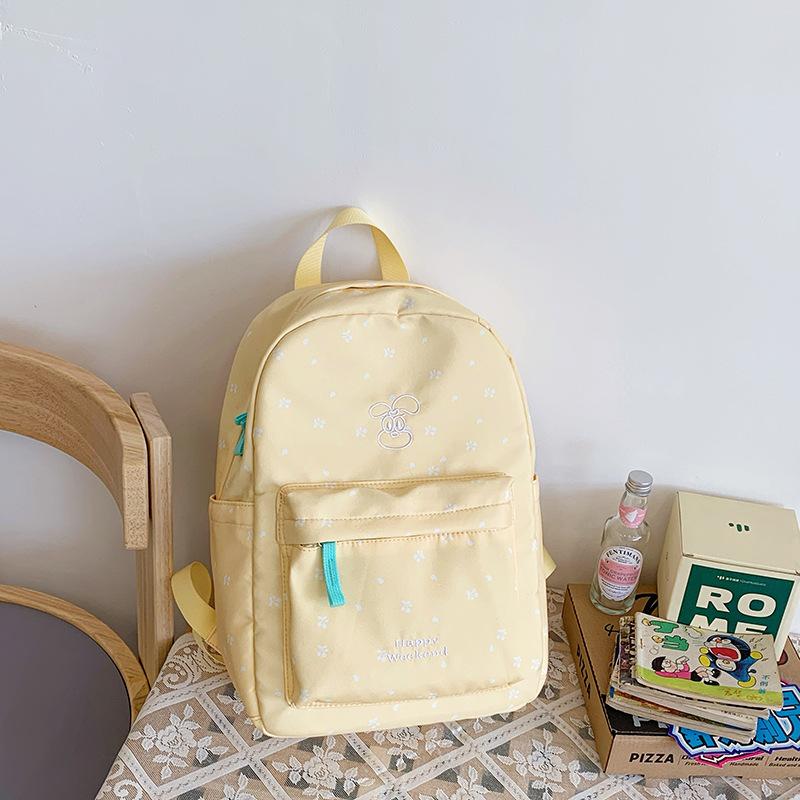 School bag fresh print shoulder junior high school bow girl Harajuku travel back