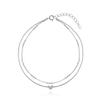 Tirr Lirr Lucitulli Silver White 2-Line Chain Anklet TASSVW00061M(LT)