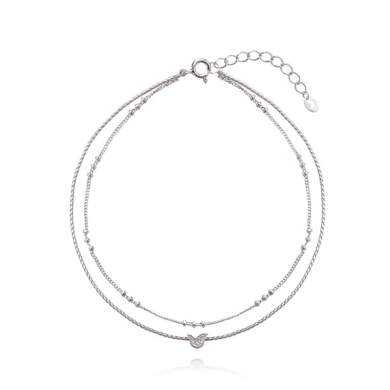 

Tirr Lirr Lucitulli Silver White 2-Line Chain Anklet TASSVW00061M(LT) single type