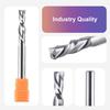 SpeTool Spiral Router Bits with Downcut 1/4 Inch Cutting Diameter, 1 Inch Cutting Length 3 Inch Extra Long HRC55 Solid Carbide CNC End Mill for Wood