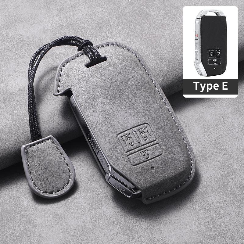 7 Bottons Leather Car Key Case Fob Cover For Kia Carnival K7 2021 2022 Car Remote Key Case Cover Shell Fob Keychian Accessories