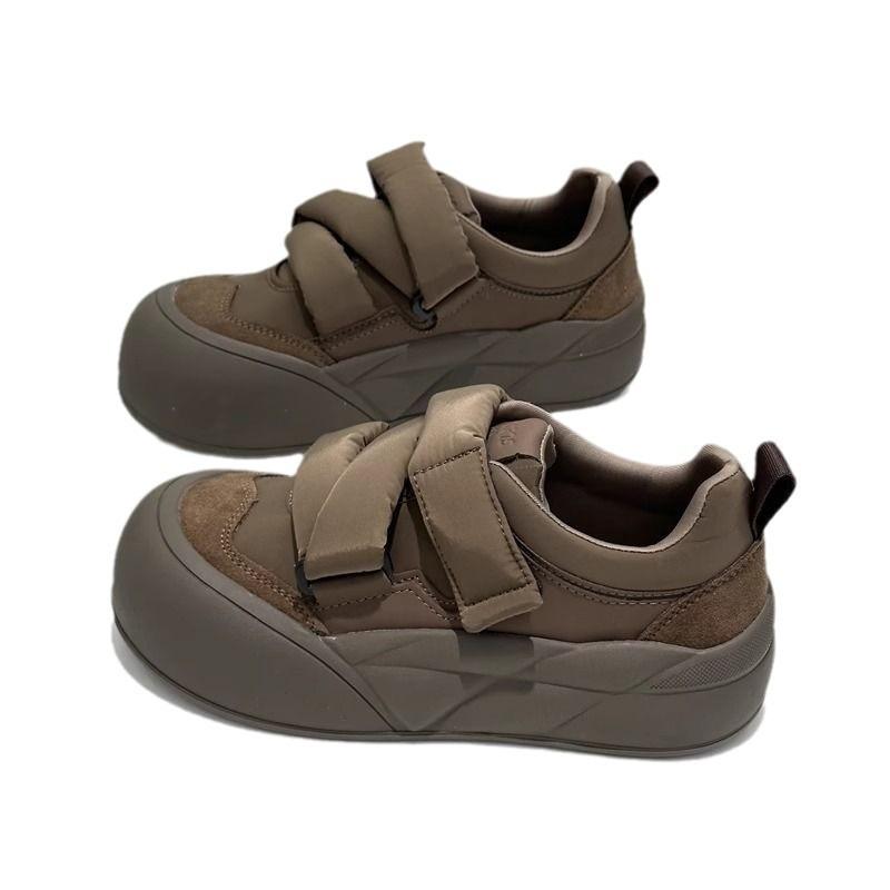 Summer Velcro big head bread shoes women's thick-soled one-pedal versatile casual board shoes