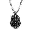 Collana Ciondolo Vintage Buddista Guanyin dalle Mille Braccia per Donne Uomini Catena in Acciaio Inossidabile 316L Colore Argento Gioielli Amuleto