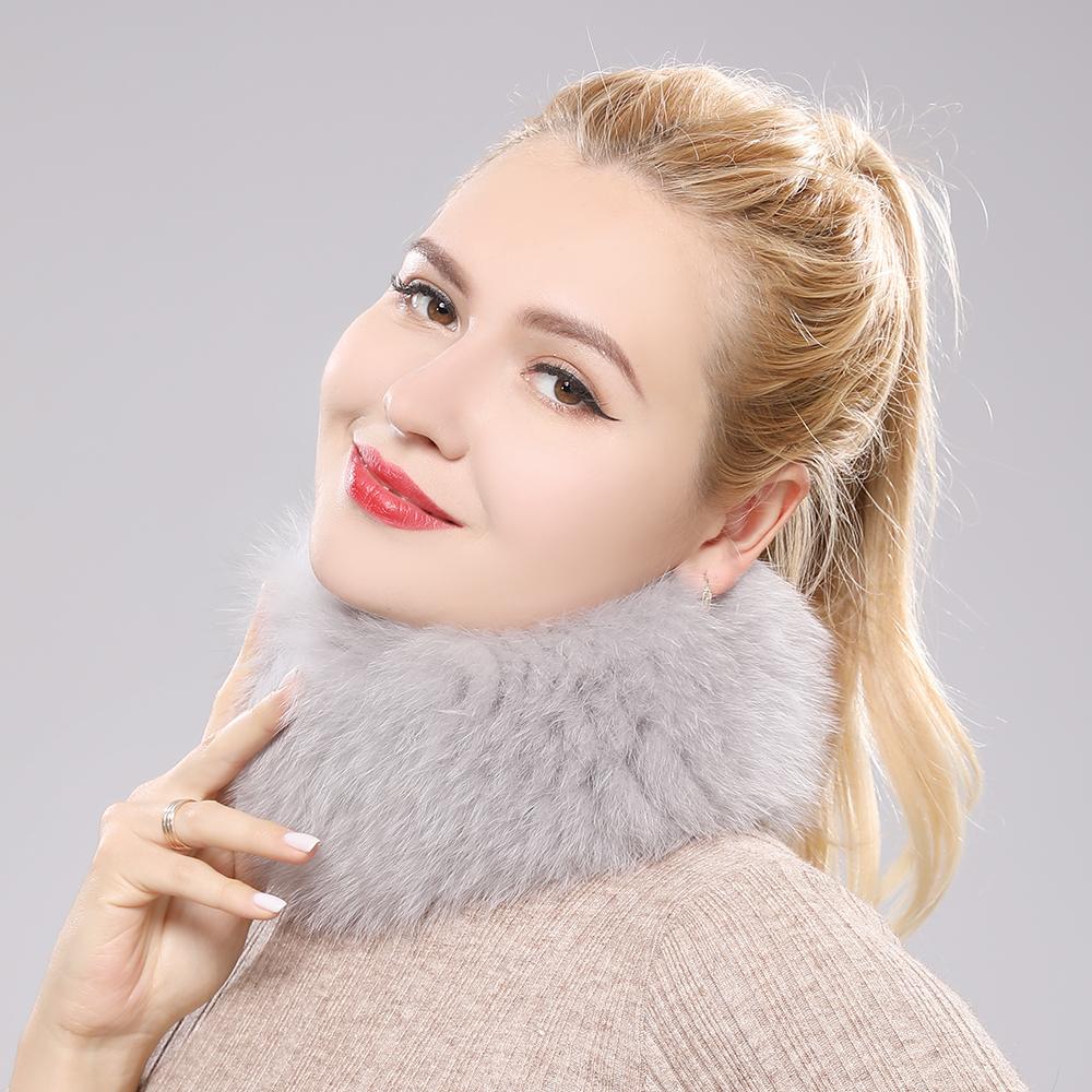 New Lady Real Fox Fur Scarf Women Natural Real Fox Fur Ring Scarves Girl Lovely Good Elastic Knitted Genuine Fox Fur Headband