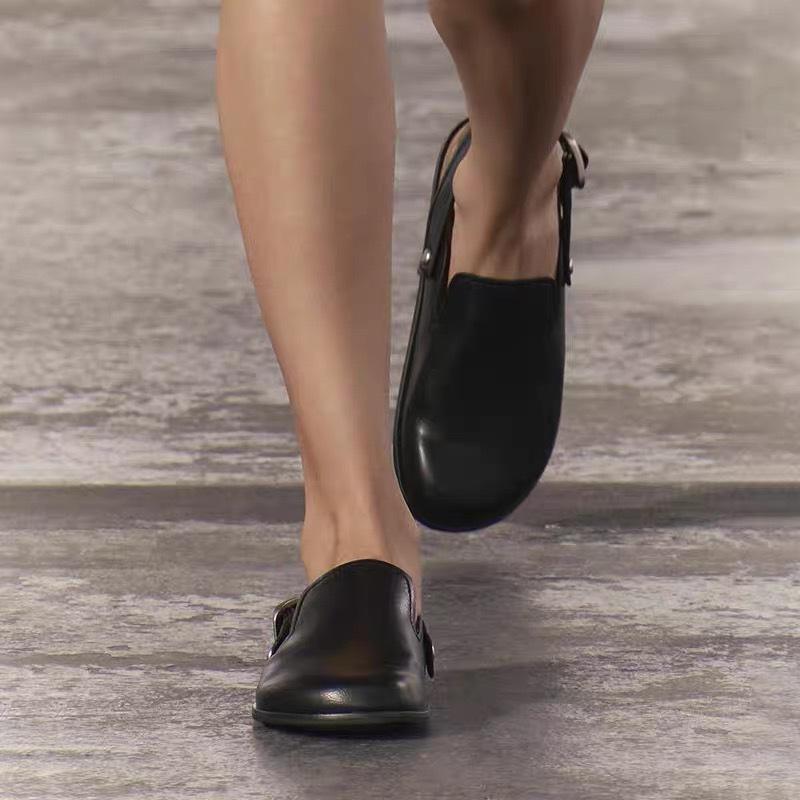 2024 French Half Slippers Women Summer Mules Slippers Ladies Casual Outdoor Soft Sole Shallow Mouth Flats Slippers Women