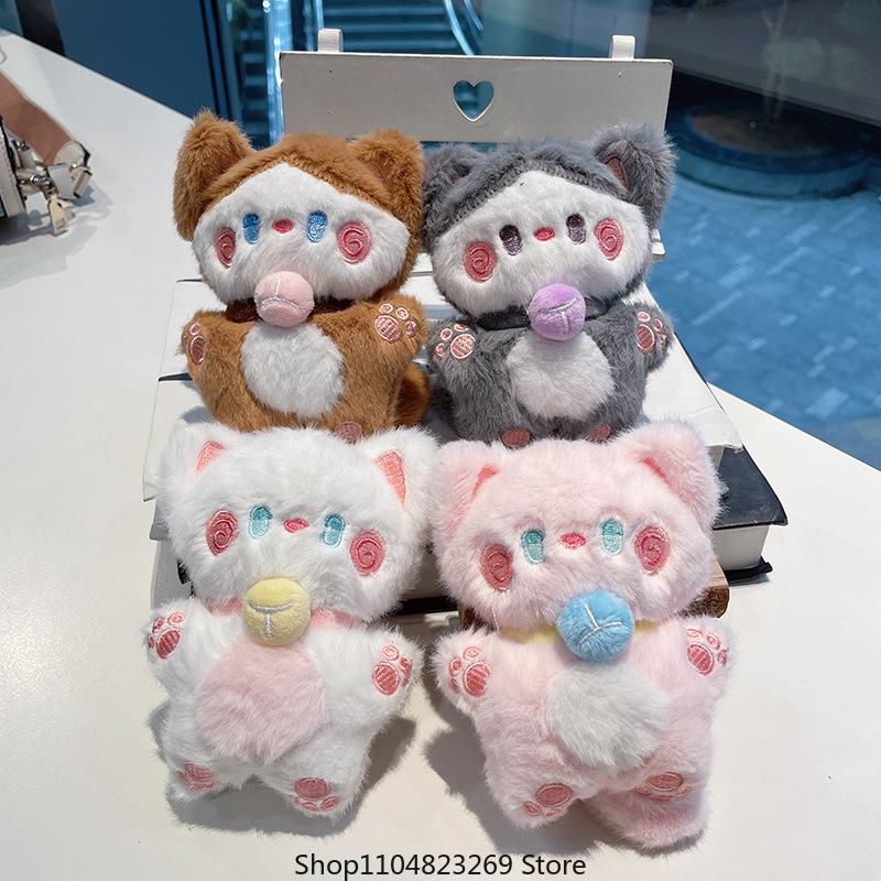New Cute Cat Plush Doll Cartoon Keychain Plush Toy Little Cat Doll Bag Pendant Doll Keychain Cloth Doll Toy
