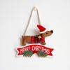 Dachshund Christmas Dog Door Hanger Pine Berry Christmas Bell Wreath Hanger  Xmas Party Supplies