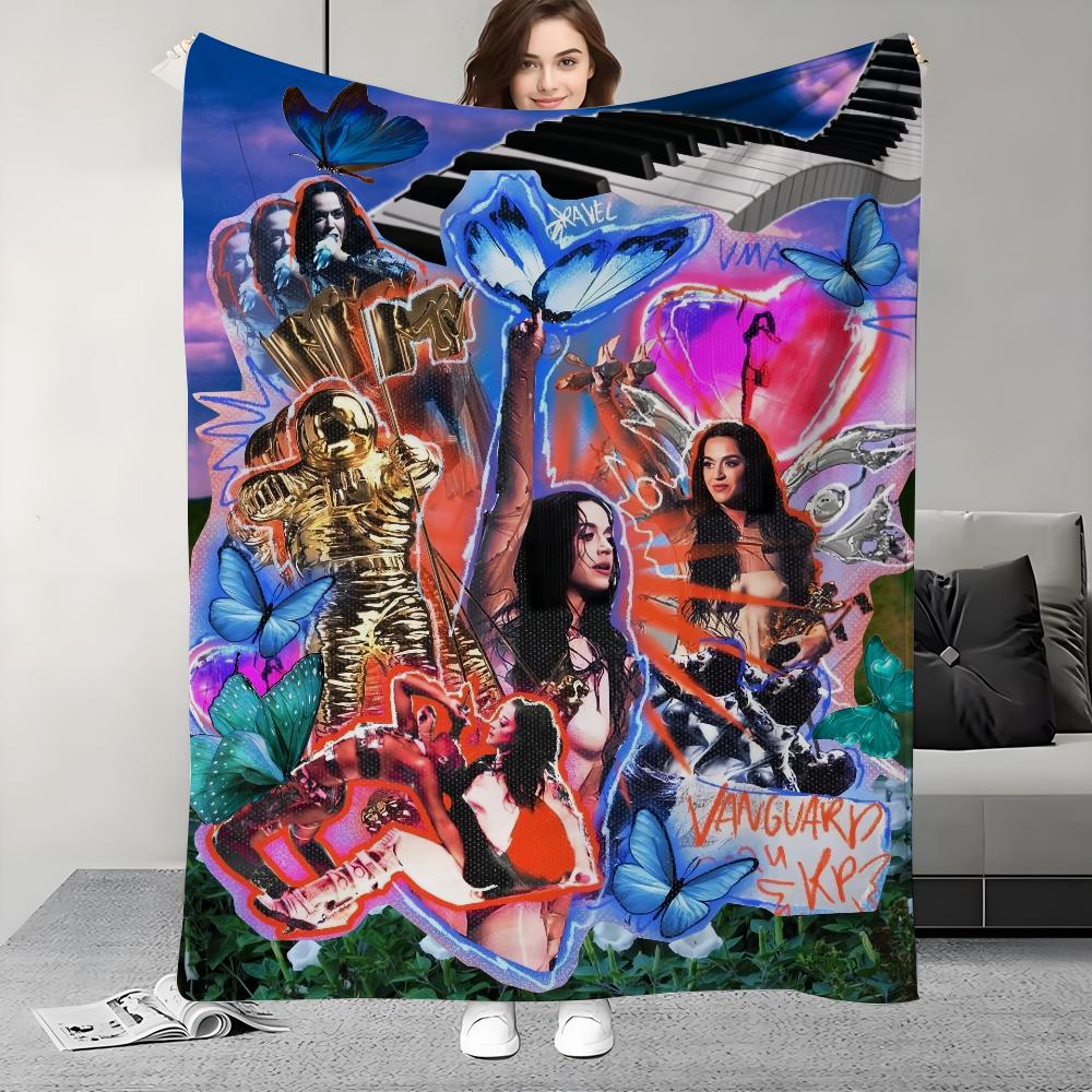 Singer K-Katy P-Perry bandaids Hot Album Blanket Design Lightweight For Dorms, Naps, Living Room, Office,Sofa,All-Season