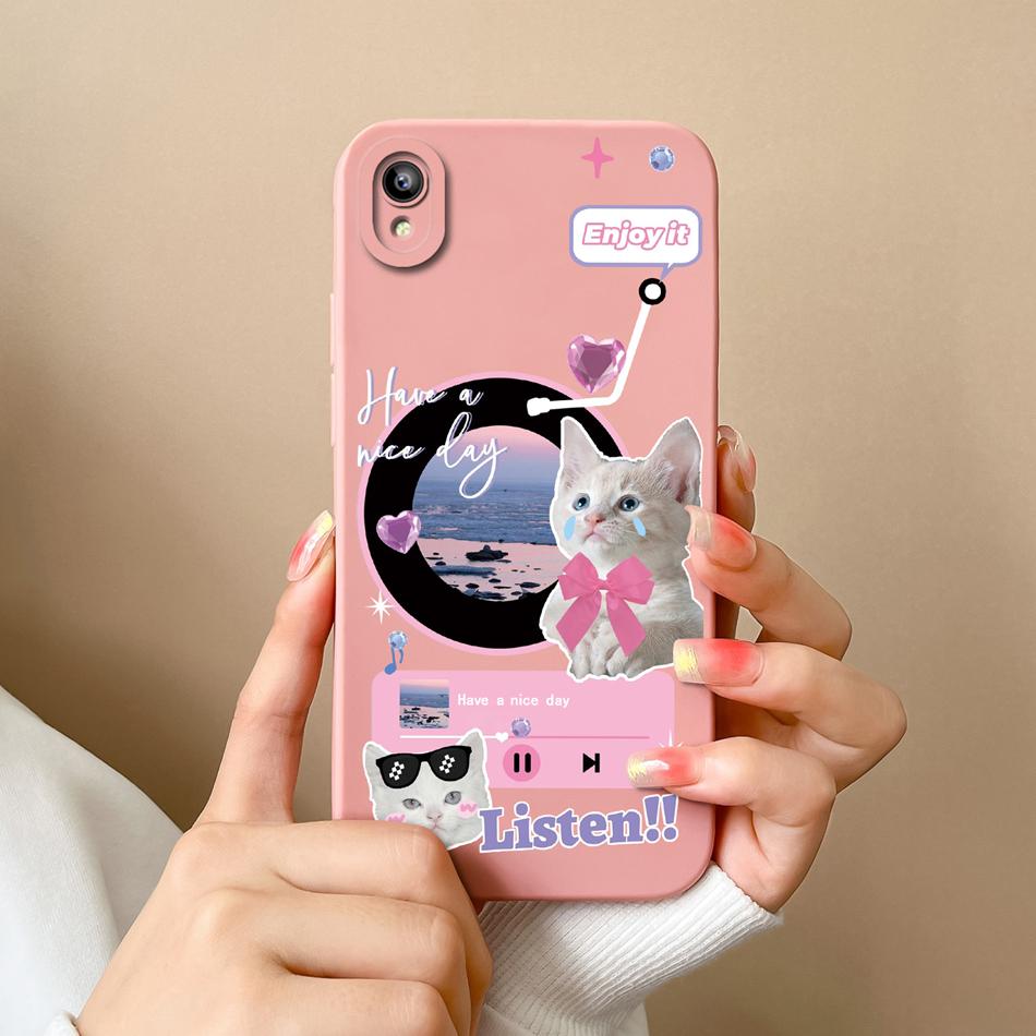 For Vivo Y93 Y93S Y91C Y91i Y90 Y1S Case Fashion Design Camera Protection Shockproof Back Cover Soft Liquid Silicone Phone Cases