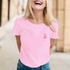 Women's Casual Neck Short Sleeve Pullover T-Shirt with Breast Print