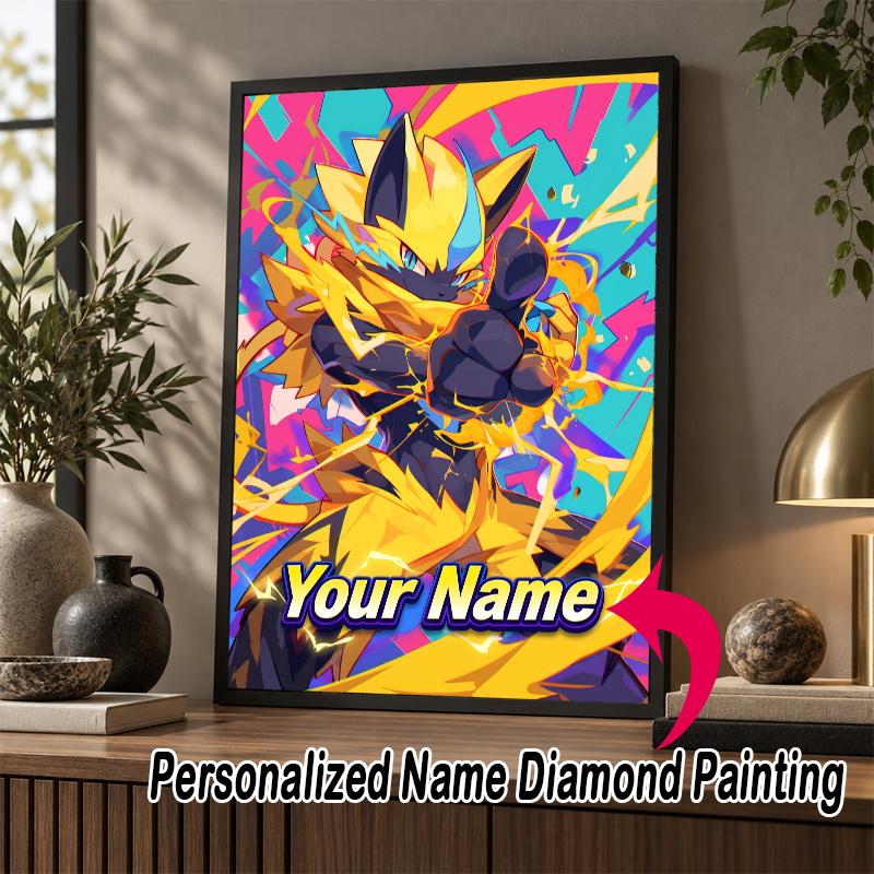 Personalized Greninja Diamond Art Custom Name 5D Diamond Painting Full Drill DIY Craft