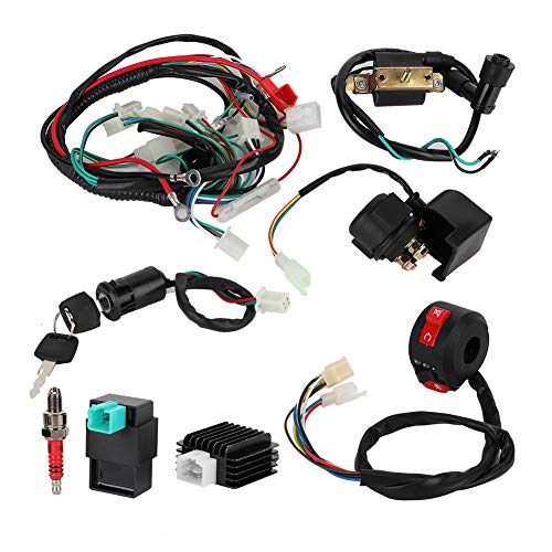 ATV Harness - Qiilu Wiring Harness, Wiring Harness Solenoid Coil Rectifier CDI Kit Fits 50 70 110 125 ATV Quad Bikes