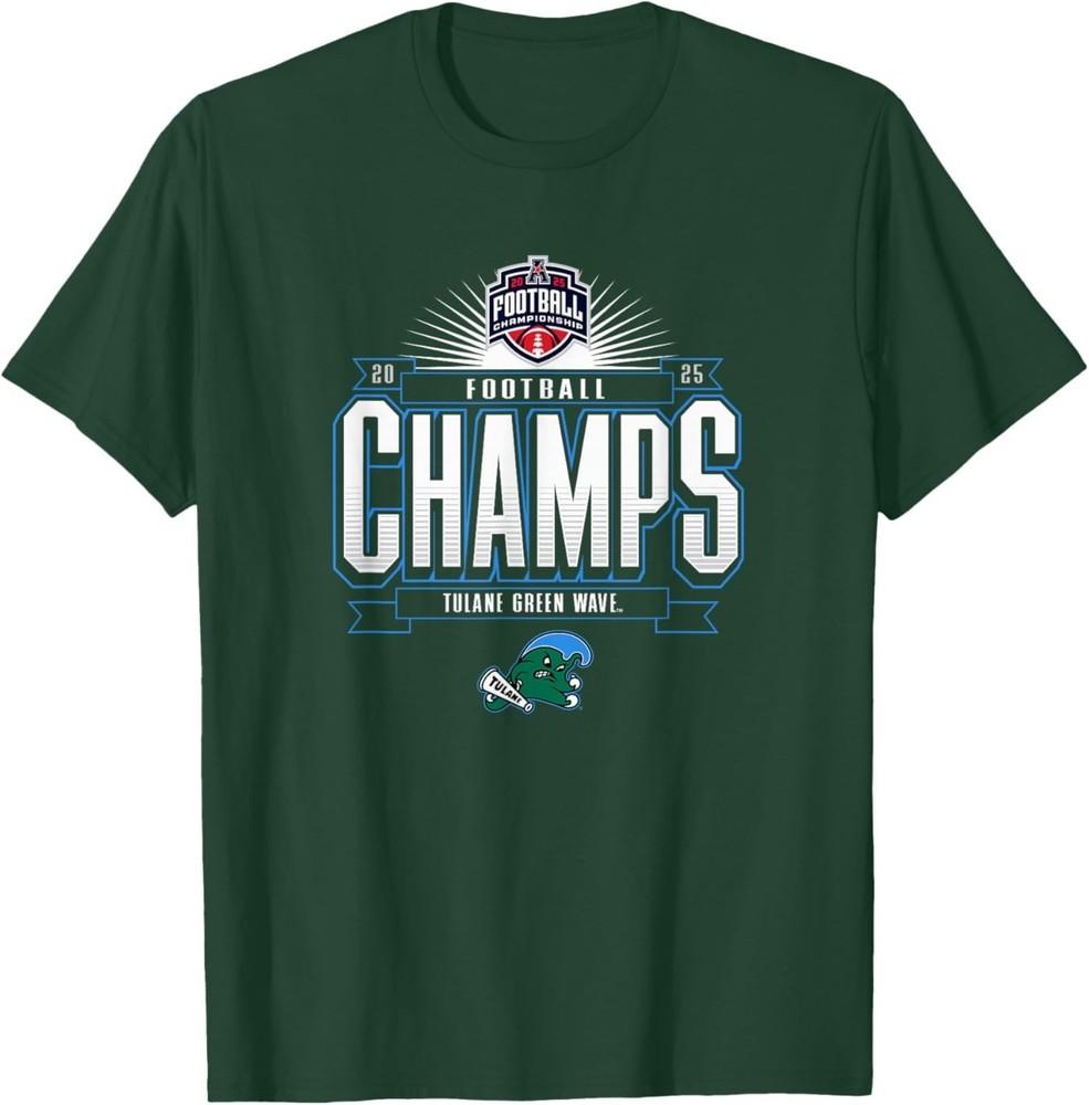 

Tulane Green Wave AAC Champs 2025 Football Locker Room T-Shirt 4XL